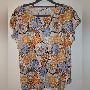 NWOT**Nicole Miller Graphic Blouse Size Medium